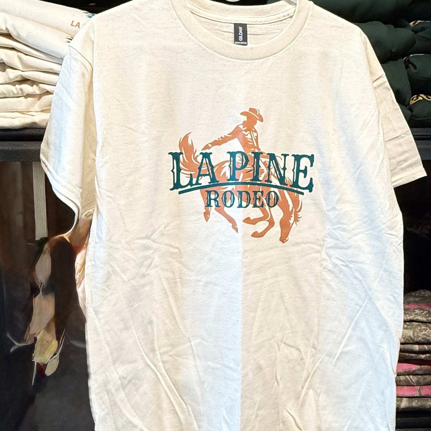 La Pine Rodeo Green lettering